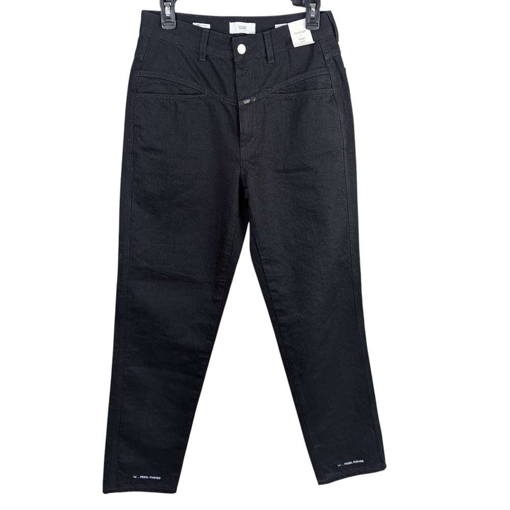 Closed Jeans Pedal Pusher High Waist Heritage Fit Cropped Black IT44 28 8 NWT - Picture 4 of 16
